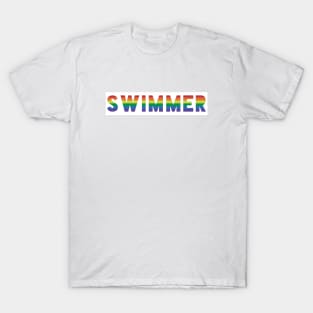 Swimmer LGBTQIA Rainbow flag T-Shirt